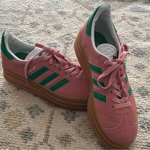 Adidas Women's Rose and Forest platform gazelle Sneakers